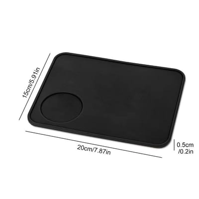 Antislip Koffie Tamper Mat Voedselkwaliteit Siliconen Espresso Koffie Aanstamper Rust Houder Hoekrand Pad voor Kantoor Bar Koffieshop black