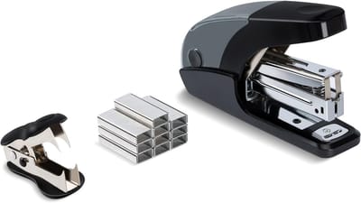 Nietmachine Set - Kantoor nietmachine - Documenten bundelen - Moeiteloos nieten - 13 x 8.5 x 3.9 cm - Zwart