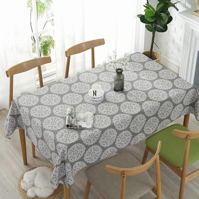 Unyqoos ® Tijdloos Retro Tafelkleed voor Verschillende Kamers in Elegante Wit/Grijze Tinten