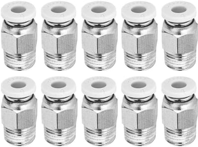 Dailygoods- Pneumatische Raccords 10 Stuks - M10 Recht - Hoogwaardige Messing