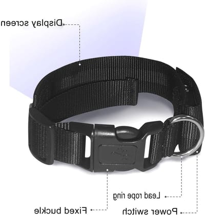 Oplaadbare LED Hondenhalsband met Programmeerbare Verlichting voor Hoge Zichtbaarheid en Veiligheid, Flitsende Glow Halsband in Rood