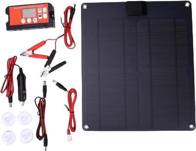 Zonnepaneel Acculader - Draagbare Oplader - Off-grid Opladen - Monokristallijne Cellen - 35 x 29 cm - Zwart