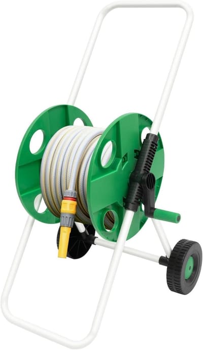 Tuinslangwagen - Slanghaspel - Tuinonderhoud - Stabiele constructie - Tot 50 meter - Groen