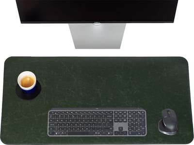 Brute Strength - Luxe Bureau Onderlegger Kunstleer - Groen - ronde hoeken - Bureau Organizer - 80x40 cm - Bureaumat - Kantoor accessoires - Computer mat
