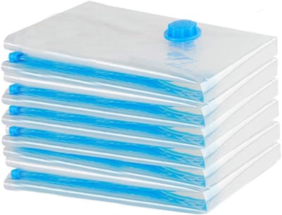 Famanu - Vacuüm opbergzakken 6 pack vacuümzakken voor kleding werkt met stofzuiger om kleding en beddengoed op te bergen