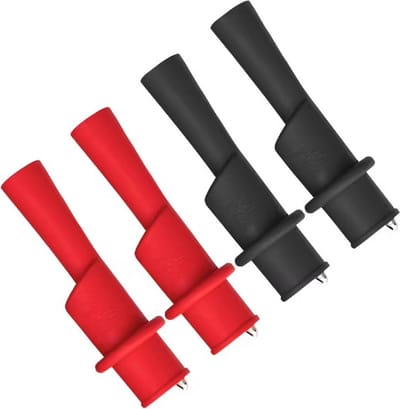 2 sets Krokodillenklemmen voor meetpennen | Klem voor multimeter | zwart en rood