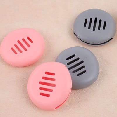 4 stuks Opbergdoos, ademende siliconen poederkwasten, opbergdoos voor make-upkwasten, in verschillende maten en vormen, onbreekbaar, draagbaar