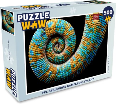 Puzzel Kameleon - Staart - Kleur - Legpuzzel - Puzzel 500 stukjes
