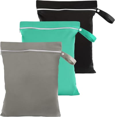 Wasbare luiertassen - Natte tassen - Reizen en zwemmen - Waterdicht met ritssluiting - 40 x 30 cm