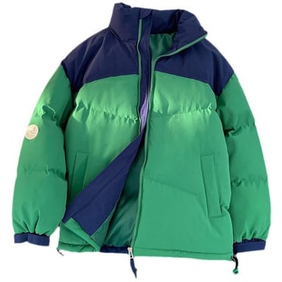 Vêtements rembourrés Épissage Vêtements rembourrés épaissis, vestes rembourrées, hauts, cols montants, vestes amples. 4XL blue