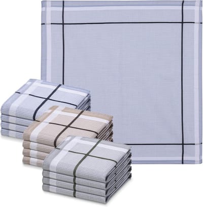 Set van 12 Heren Zakdoeken 100% Katoen - Wasbaar en Herbruikbaar - 40x40 cm