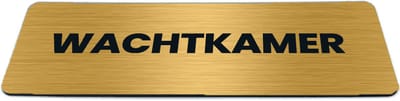 Deurbordje Goud-look met tekst wachtkamer - Formaat 150 x 50 mm x 1,6 mm - Zelfklevend | Luxe uitstraling | Geborstelde Gouden toplaag | Gratis Verzending | Decoporta