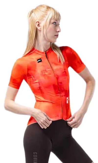 Gobik Stark Korte Mouw Wielertrui Oranje L Vrouw