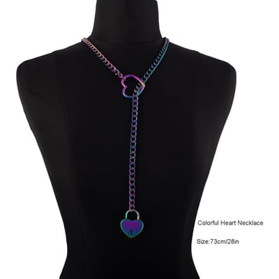 Hartslot Slipketting Ketting Liefdeskettingen Choker Hangslot Halsband Voor Vrouwen Koppels Ketting Sieraden Cadeau black