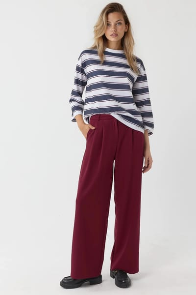 Hoge Taille Geplooide Palazzo Broek