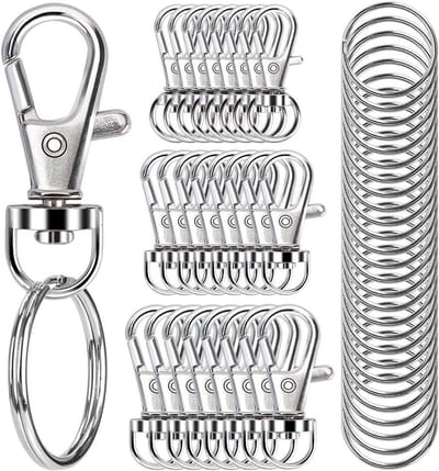 Draaibare karabijnhaken - Sleutelhangers clips - Sieraden maken - 360 graden draaibaar - 100 stuks - Zilver
