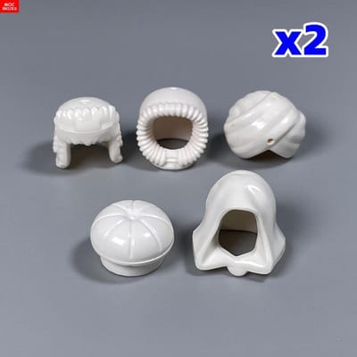 MOC Stenen Helm Hoofddeksel Hoed Ideaal Voor 4cm Figuur Leergericht Bouwstenen Gemonteerd Speelgoed Poppen Speelgoed