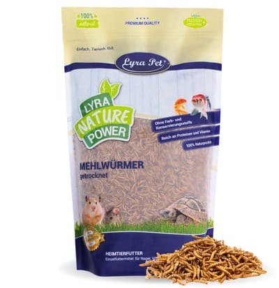10 liter Lyra Pet® gedroogde meelwormen in een zak