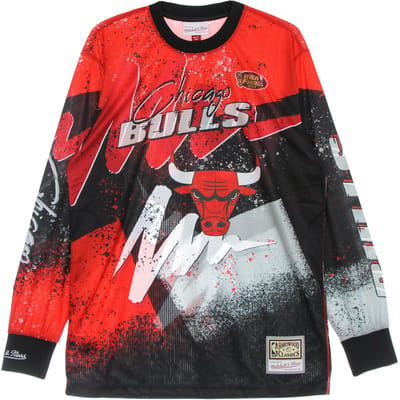 Heren T-shirt met lange mouwen Nba Hyper Hoops Moto L/s Hardwood Classics Chibul Rood