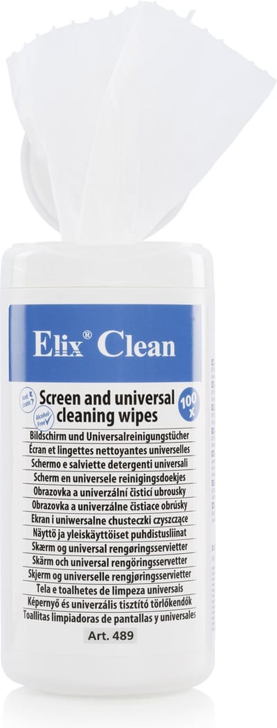 Elix reinigingsdoekjes - voor computerapparatuur - 100 stuks in dispenser - EL-489100