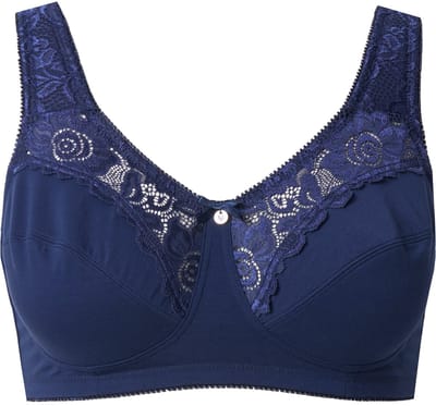 Ulla Popken - Dames - Kelly steun beha kant zonder beugel - Nachtblauw - Maat 95C