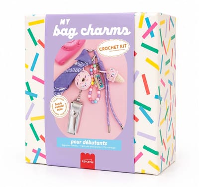 La Petite Epicerie Kit DIY Crochet - My Bag Charms / Mijn Tasbedels - POP MOOD tasbedels om te haken | Creatieve | Hobbyset | kinderen en volwassenen | beginnersvriendelijk