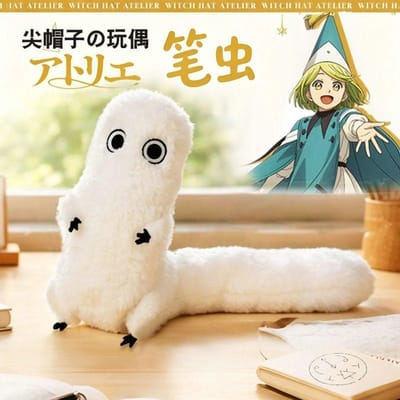 Heksenhoed Atelier Fudeworm Pluche Speelgoed Pop Pluizige Vormbare Leuke Knuffel Anime Merchandise Anime Fans Woondecoratie Collectie