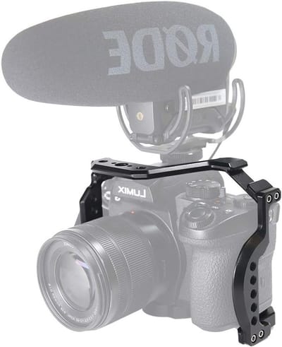 Camera Cage voor Panasonic G95/G85 met NATO Rail, Cold Shoe en 3/8"-16 Accessoire Bevestiging