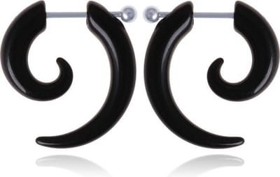 Stud oorbellen Tribal Bone Zwart-22mm