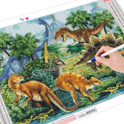 5D Winter Diamond schilderij mozaïek dinosaurus volledige vierkante boor diamant borduurwerk 20X30CM black