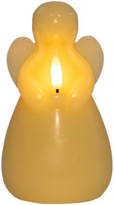 Anna's Collection LED kaars engel - ivoor - 14 x 8 cm - met timer - op batterijen - kerst - kerstkaarsen
