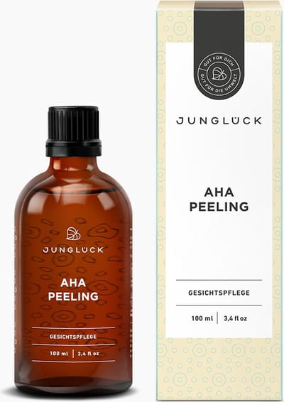 JUNGLÜCK | AHA Peeling | Lichte fruitzuur-peeling | Exfolieert en hydrateert zachtjes | Verwijdert droge huidcellen | 5,1% AHA | 100 ml