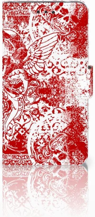 Telefoonhoesje met Naam Nokia 2 Angel Skull Rood