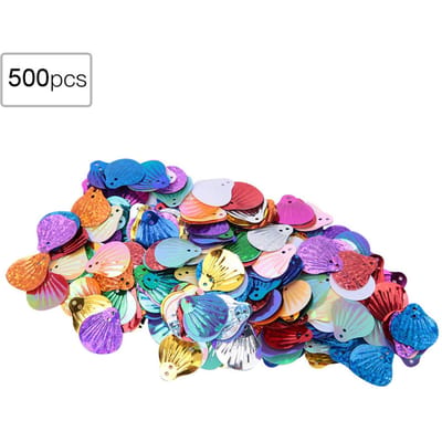 50G DIY PVC Schelpvormige Pailletten Gelukkige Verjaardag Feest Kleding Benodigdheden(Goudkleurig Gemengde Kleur) blue
