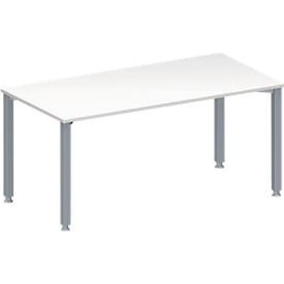Schäfer Shop  Genius Vergadertafel MODENA FLEX, in hoogte verstelbaar, rechthoekige vorm, 4-poot vierkante buis, B 1600 x D 800 mm, zonder contactdoos, wit