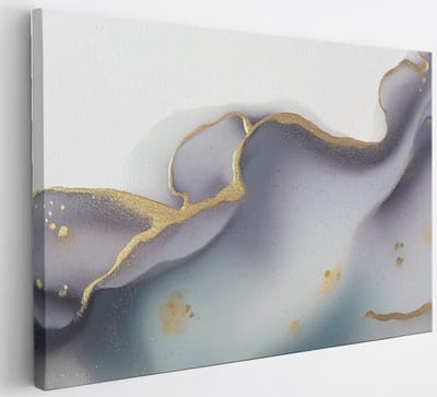 Saammp Canvas Schilderij - paars goude- Abstract - 30x20 - Foto op canvas - Wanddecoratie - Muurdecoratie Woonkamer - Slaapkamer decoratie - Canvas Print