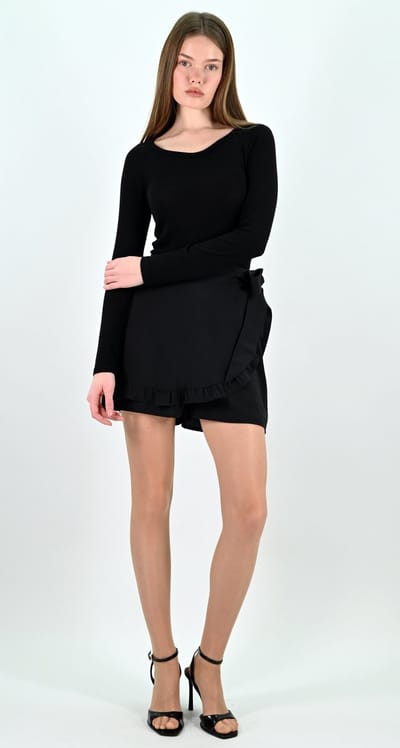 YesMooi - Broekrok - Dames Skort - Zwart - XS (34)