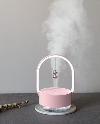 LED Luchtbevochtiger – Ultrasone Verdamper – magnetische Humidifier – Moderne luchtbevochtiger- met verlichting – USB adapter-Luchtbevochtiger Humidifier-Roze
