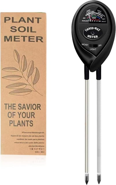 Bodemtester 3-in-1 - Meetapparaat Planten - Plantenverzorging Tuin - Geen Batterij Nodig - 4x7x26 cm