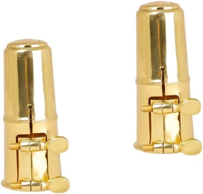 Saxofoon Mondstuk Set - Rietbinder Dop - Muziek Instrument Onderhoud - Messing Materiaal - 2 Sets - Goud