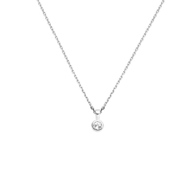 Collier Met Geboortesteen 41 + 4 Cm Zilver Gerhodineerd