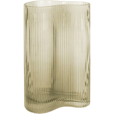 Present Time Vaas Allure Wave - Large - Glas Mosgroen - 9,5x27cm - Modern