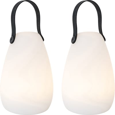 QAZQA pion - Moderne Dimbare LED Draadloze Oplaadbare Tafellamp USB met Dimmer - 2 stuks - H 20 cm - Wit - Buitenverlichting