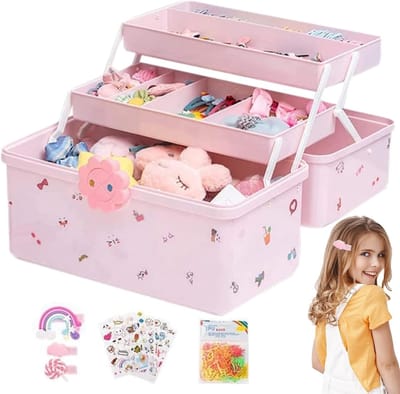 Haaraccessoires Opbergdoos - Juwelendoos Kinderen - Sieraden Organiseren - 3 Lagen Met Lades - Groot - Niet gespecificeerd