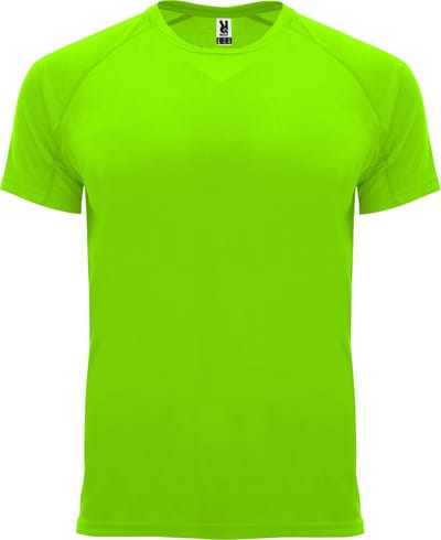 Fluorescent Groen heren 2 pack sportshirt korte mouwen Bahrain merk Roly maat M