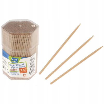 Ravi Extra Serie - Bamboe Tandenstokers - 320 stuks - Praktische Dispenser