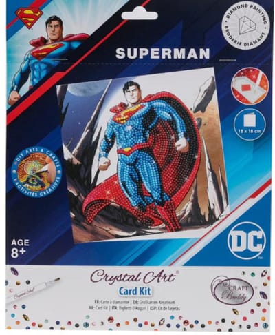 Crystal Art Card: Warner Brothers: Superman (18x18 cm)