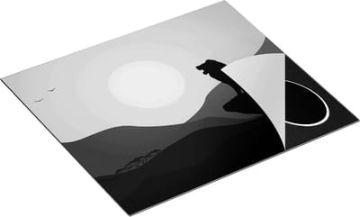 Chefcare Inductie Beschermer Lion King - Silhouet van een Leeuw - Zwart Wit - 60x50 cm - Afdekplaat Inductie - Kookplaat Beschermer - Inductie Mat