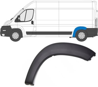 Zijlijst sierlijst achterspatbord voor Peugeot Boxer 2006-2018 / Links