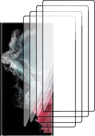 Screenprotector geschikt voor Samsung Galaxy S22 Ultra - PET Glasfolie Beschermglas Screen Protector - 4 Stuks